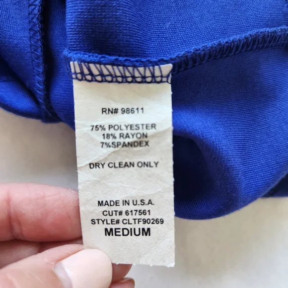 Peplum Dress Sleeveless Mini Pencil Bodycon Blue Career Business Casual Medium - Picture 10 of 13